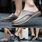 Chaussons mules kaki en cuir synthétique pour pieds larges look fashion pour femme 