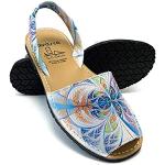 Sandales plates bleues en cuir Pointure 40 look fashion pour femme 