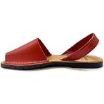 Sandales plates rouges en cuir Pointure 39 look fashion pour femme 