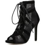 Sandales montantes noires en caoutchouc Pointure 36 look sportif pour femme 