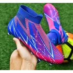 Chaussures de football & crampons roses en cuir synthétique respirantes pour garçon 