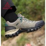 Chaussures de randonnée d'automne gris foncé en caoutchouc respirantes pour pieds larges look fashion pour homme 