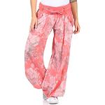 Pantalons de yoga roses à fleurs avec ceinture Taille XL W38 look fashion pour femme 
