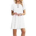 Robes d'été Zeagoo blanches en polyester midi à manches courtes à col rond Taille XL look casual pour femme 