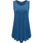 Zeagoo Robe d'été pour femme - Longueur genou - Sans manches - Sexy et élégante - Robe de plage - Mini robe festive - Robe d'été courte - S-XXL, bleu foncé, XL