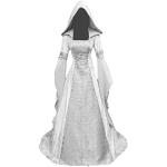 Robes de bal longues blanches à capuche Taille M look médiéval pour femme 
