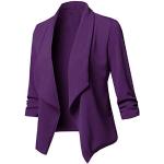 Chemises longues violettes asymétriques à manches longues Taille 4 XL plus size look fashion pour femme 