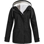 Capes d'automne noires à rayures imperméables coupe-vents à capuche Taille 4 XL plus size look fashion pour femme 
