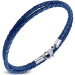 ZENSE - Bracelet homme en cuir bleu double tour ZB0246-B