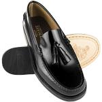 Chaussures casual Zerimar noires en cuir Pointure 49 plus size look casual pour homme 