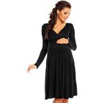 Robes de grossesse longues noires en jersey à motif ville à manches longues Taille XXL look fashion pour femme 