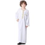 ZEZKT Enfants Filles Musulmanes à Manches Longues Robe Jubba Thobe Ramadan Caftan Arab Islamique Pakistan Kandoura Traditionnel Vêtements Ethniques