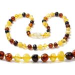 Colliers multicolores de perles en ambre look fashion pour femme 