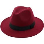 Chapeaux Fedora pour la fête des pères rouge bordeaux en feutre Pays Tailles uniques classiques 