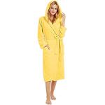Peignoirs Kimono jaunes à effet léopard en velours à capuche Taille 3 XL plus size look fashion pour femme 