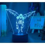 Zhongkaihua Lampe à illusion 3D à LED - Veilleuse en forme de note de mort - Ryuk - 7 couleurs changeantes - USB - Télécommande tactile - Flash en acrylique - Cadeau de Noël idéal