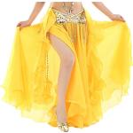 Danses orientales Zhuikun jaunes en mousseline à volants Tailles uniques look fashion pour femme 