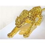 Tableaux design dorés à effet léopard en résine à motif panthères modernes 