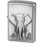 Briquets rechargeables Zippo gris en métal à motif éléphants 