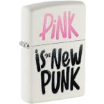 Zippo Windproof Lighter - Punk Pink Design White Matte - Rechargeable à Vie - boîte Cadeau - Construction métallique - Made in USA