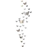 Autocollants argentés en plastique à motif papillons 