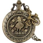 Montres pendentifs à motif lapins Alice au Pays des Merveilles mécaniques look fashion à chiffres romains pour enfant 