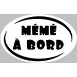 Zone-Stickers Sticker Voiture Mémé À Bord - 15cm x 9cm, Noir