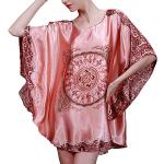 ZongSen Femme Robe de Nuit Kimono Satinée Nuisette Longue Manches Chauve-Souris 18