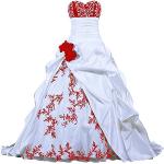 Robes de mariée bustier rouges en organza Taille M look fashion pour femme 