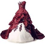 Robes de bal longues de mariée rouge bordeaux en taffetas Taille XL look fashion pour femme 