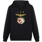 Pullovers noirs Benfica à capuche Taille M look fashion pour homme 