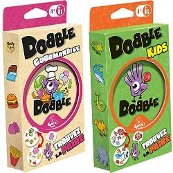 Zygomatic - Lot : 1 Dobble Gourmandise + 1 Dobble Kids - Édition 2021 - Jeu de société - Jeux de cartes - Jeux pour Enfants à partir de 4 ans - 2 à 5 joueurs - 10 minutes