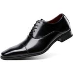 Chaussures oxford de mariage noires en cuir à bouts carrés à lacets Pointure 43 classiques pour homme 