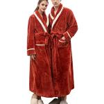 Peignoirs en satin de mariage rouges en velours Taille 3 XL plus size look asiatique pour femme 